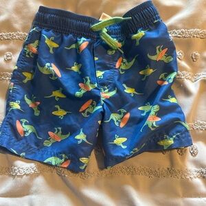 Carters  Kids Blue Dino Surf Swim Shorts